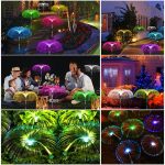 2 db-os napelemes, kültéri leszúrható lámpa szett - RGB LED medúza alakú kültéri dekor világítás (BBJH) (BBJ) (BBD)