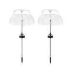 2 db-os napelemes, kültéri leszúrható lámpa szett - RGB LED medúza alakú kültéri dekor világítás (BBJH) (BBJ) (BBD)