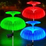 2 db-os napelemes, kültéri leszúrható lámpa szett - RGB LED medúza alakú kültéri dekor világítás (BBJH) (BBJ) (BBD)