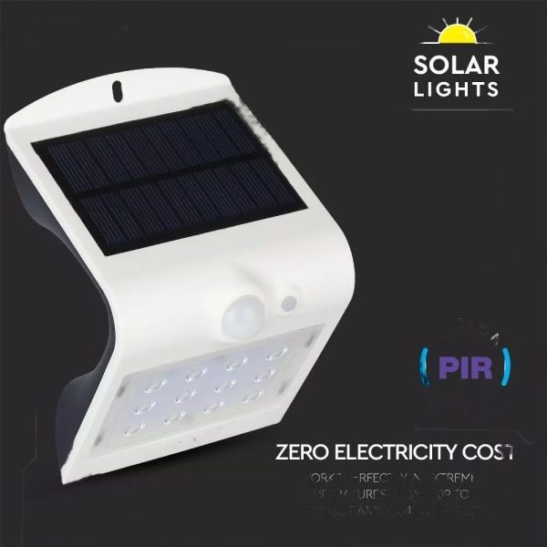 Modern, mozgásérzékelős, IPX5 időjárásálló napelemes lámpa - fehér - 40W (BBV)