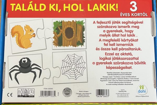 Találd ki hol lakik! képességfejlesztő játék gyerekeknek (BBJ)