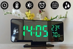 Tükör kijelzős LED digitális ébresztőóra hőmérséklet figyelő funkcióval (BBV)