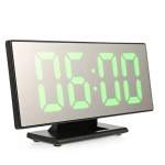 Tükör kijelzős LED digitális ébresztőóra hőmérséklet figyelő funkcióval (BBV)