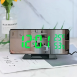 Tükör kijelzős LED digitális ébresztőóra hőmérséklet figyelő funkcióval (BBV)