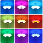 1+1 E27 RGB Bluetooth UFO lámpa hangszóróval + távirányítóval - 48W (BBJH)