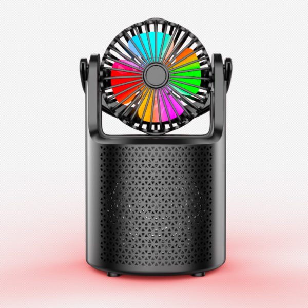 ZQS-1440 Bluetooth hangszóró 1500mAh akkumulátorral és RBG fényekkel a nyári bulikhoz - 2in1 hangszóró és mini ventilátor (BBV)