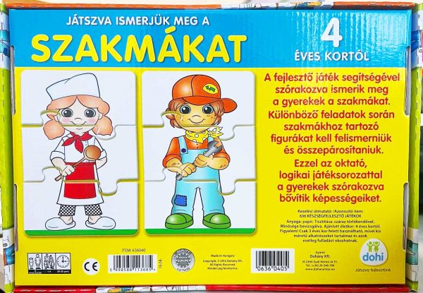 Játszva ismerjük meg a szakmákat! képességfejlesztő játék (BBJ)