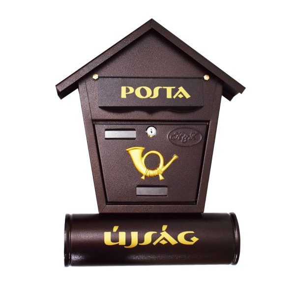 Utcai postaláda újságtartóval - sötétbarna (BBL) (BBD) (BBA)
