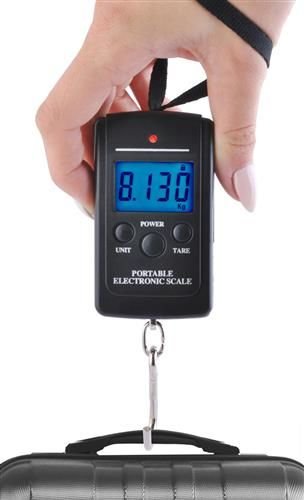 LED-es hal-, poggyász-, bőrönd mérleg - 40 kg-ig (BBL)