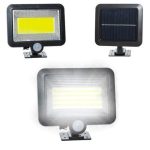 Napelemes 100 LED-es reflektor mozgásérzékelővel - tartós és időjárásálló, mozgás és alkonyat érzékelővel (BBL)