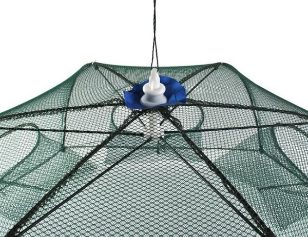Automatikusan kinyíló, strapabíró csalihal illetve törpeharcsa csapda sűrűn fonott hálóból - 90 x 90 x 35 cm (BBL)