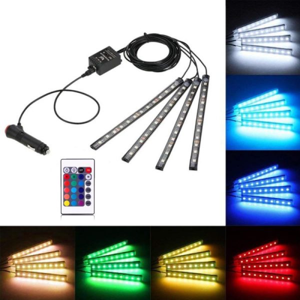 RGB LED lábtér világítás autóba - távirányítós (BBL)