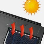 Worthair WA22-02 napelemes kültéri lámpa 72 LED-del, távirányítóval és mozgásérzékelővel – 180W (BBV)
