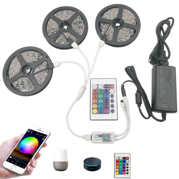 15 méteres Wifi-s RGB LED szalag szett - telefonnal illetve távirányítóval is vezérelhető (BBV)