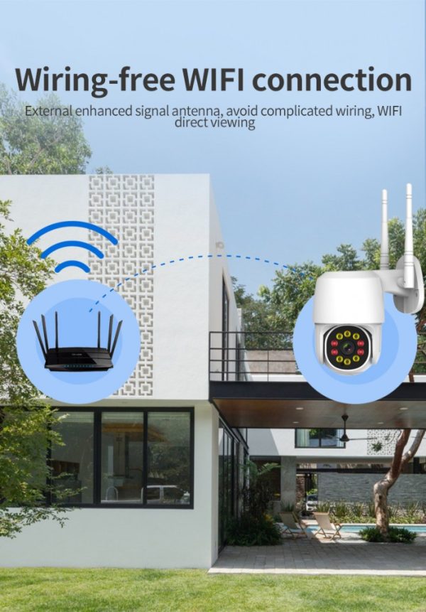 1+1 Vízálló smart wifi IP kamera kül-, és beltérre - 320 fokban elforgatható (BBV)