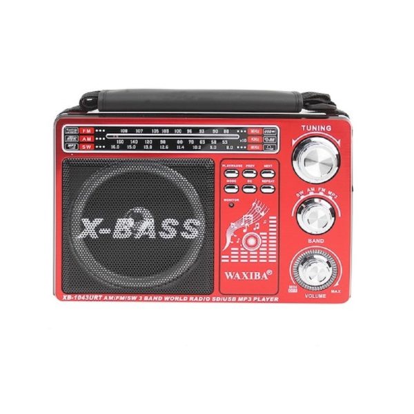 X-BASS Hordozható FM rádió és MP3 lejátszó beépített LED fényvetővel (BBJH)