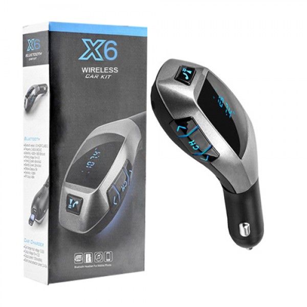 X6 Bluetooth FM transzmitter távirányítóval - zenehallgatáshoz és vezetés közbeni telefonáláshoz (BBL)