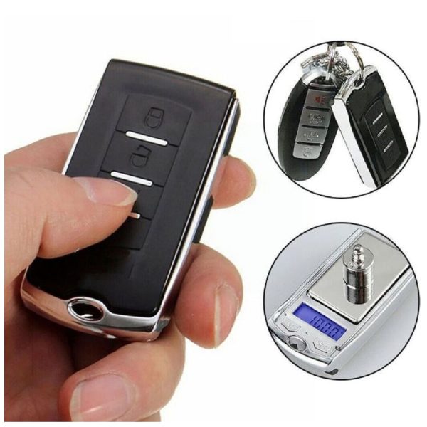 Slusszkulcsnak álcázott mini zsebmérleg - fűszerekhez, ékszerekhez, gyógyszerekhez - 0.01 grammos pontosság - 1x3x6 cm (BBL) (BBD)