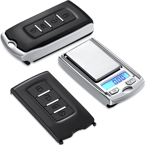 Slusszkulcsnak álcázott mini zsebmérleg - fűszerekhez, ékszerekhez, gyógyszerekhez - 0.01 grammos pontosság - 1x3x6 cm (BBL) (BBD)
