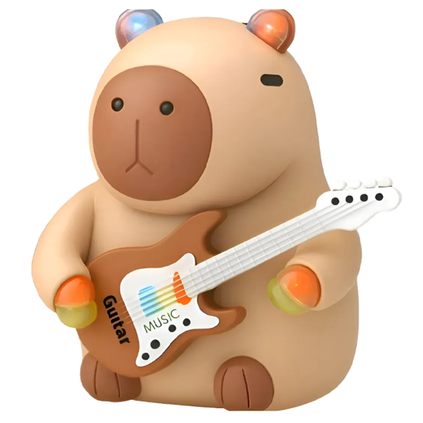 Gitározó capybara figura – zenélő és világító interaktív játék gyerekeknek 332A (BBJ)