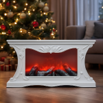 LED dekoratív díszkandalló lángeffekttel – valósághű lánghatású hangulatfény, 22×40cm -fehér SP-90 (BBD)