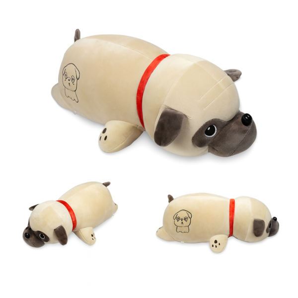 Óriás méretű 2in1 párna és plüss kutyus - pihe-puha mopsz alakú párna - 53 x 30 x 20 cm (BBJ)