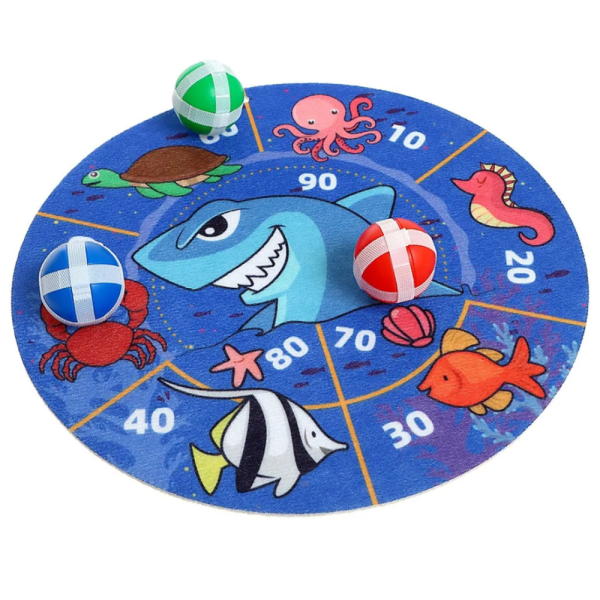 Shark attack – ragadós golyós célbalövő játék gyerekeknek darts táblával, beltéri szórakozáshoz (BBJ)