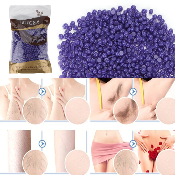 100 g gyantagyöngy – professzionális szőrtelenítő viasz gyantamelegítőhöz, bőrbarát formula otthoni és szalonhasználatra - Levendula lila (BLLV)