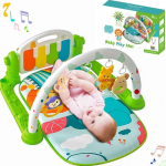 Piano Fitness baba játszószőnyeg - állatos csörgőkkel, hang-, és fényhatásokkal, altatózenével - Zöld (BBJ)