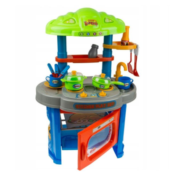 Én kicsi konyhám – műanyag játékkonyha kis séfeknek 76 cm hang- és fényeffektes gyerek konyha rengeteg kiegészítővel (BBMJ)