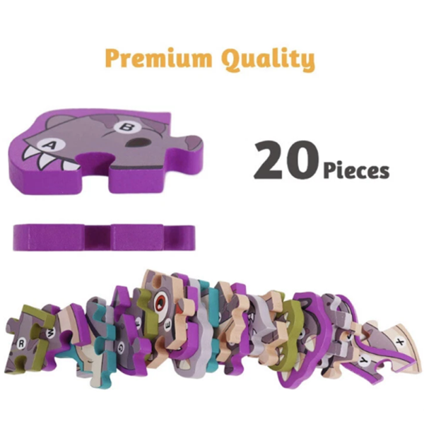Fa t-rex dinoszaurusz puzzle, 10 db oktató játék kisgyerekeknek (BBMJ)