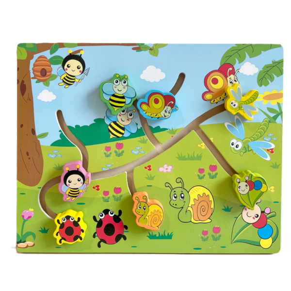 Fajáték útkereső kirakó kisgyermekeknek készségfejlesztő fa puzzle játék (BBMJ)