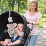 Muki csörgős plüss elefánt babajáték – puha bébi csörgő újszülötteknek 3+ hónaptól (BBMJ)