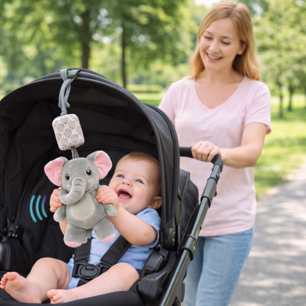 Muki csörgős plüss elefánt babajáték – puha bébi csörgő újszülötteknek 3+ hónaptól (BBMJ)