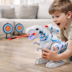 NeoRex Battle interaktív robot dínó – harcoló, darts kilövő, fény- és hanghatásos - fehér, 22,5×15,5×9cm (BBJ)