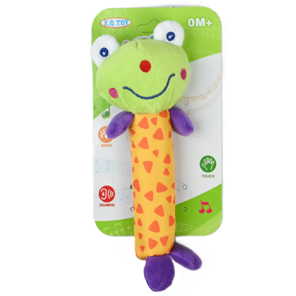 Puha béka csörgő kisbabáknak, babajáték csecsemőknek (BBMJ)