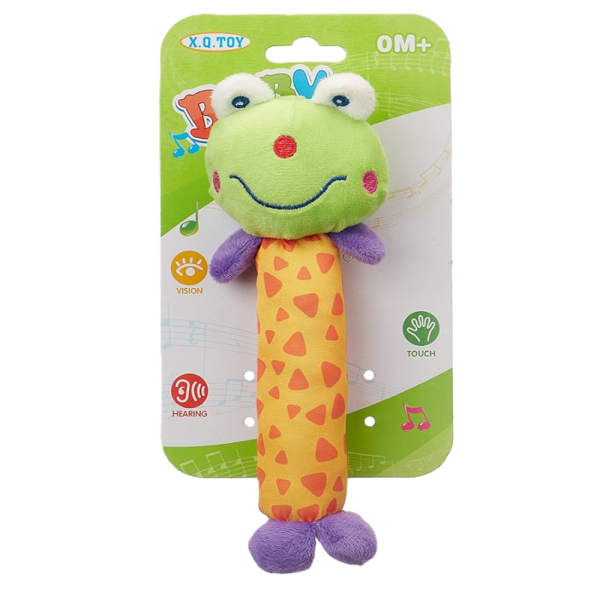 Puha béka csörgő kisbabáknak, babajáték csecsemőknek (BBMJ)