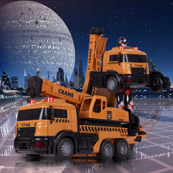 Távirányítós Transformers darus robot autó – átalakuló jármű fény- és hangeffektekkel (BBJ)