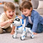 TurboTappancs – távirányítós interaktív robot kutya, hangokkal, angol szavak tanításával, tánc funkcióval – USB újratölthető, kék (BBJ)