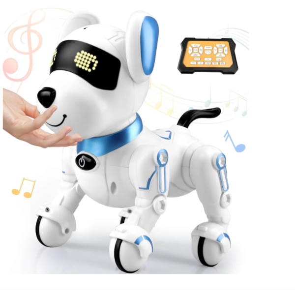 TurboTappancs – távirányítós interaktív robot kutya, hangokkal, angol szavak tanításával, tánc funkcióval – USB újratölthető, kék (BBJ)