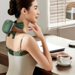 Vezeték nélküli 4D nyakmasszírozó fűtéssel – Hordozható akupresszúrás nyak- és hátmasszírozó, újratölthető váll- és izomlazító készülék (BBM)(THM)(BBD)