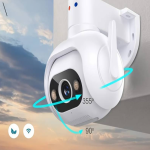 Vezeték nélküli 5MP IP PTZ kamera 10X Zoom, hangérzékelős riasztás, falra rögzíthető (BBV)