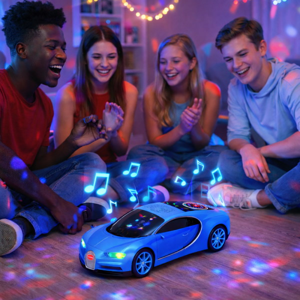 WSTER WS-660 Bugatti autó formájú hordozható bluetooth hangszóró 15w – led kijelzős, FM rádiós (BBD)