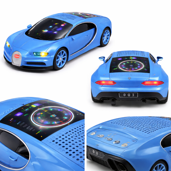 WSTER WS-660 Bugatti autó formájú hordozható bluetooth hangszóró 15w – led kijelzős, FM rádiós (BBD)