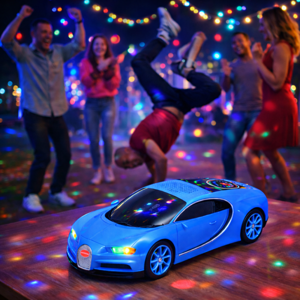 WSTER WS-660 Bugatti autó formájú hordozható bluetooth hangszóró 15w – led kijelzős, FM rádiós (BBD)
