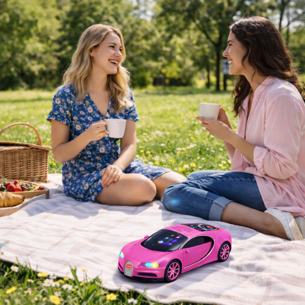 WSTER WS-660 Bugatti autó formájú hordozható bluetooth hangszóró 15w – led kijelzős, FM rádiós (BBD)