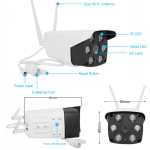 Wifi IP CCTV kültéri vezeték nélküli vízálló kamera színes éjszakai látással (BBV)
