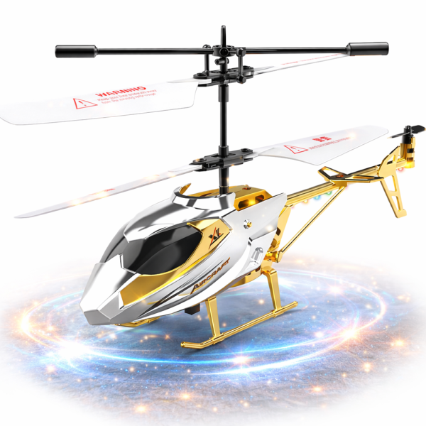 AirStorm RC távirányítós helikopter giroszkóppal – 2.5 csatornás játék helikopter gyerekeknek, arany-ezüst (BBJ)