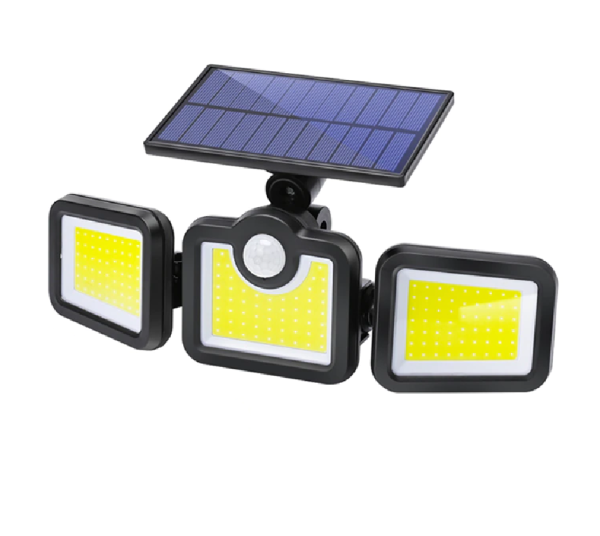 171 COB LED-es napelemes fali lámpa, fény- és mozgásérzékelővel, távirányítóval JD-2959A (BBV)