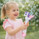 Bubble Wand unikornis buborékfújó pálca – elemes automata szappanbuborék játék gyerekeknek, fehér (BBJ)